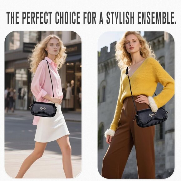 Women Shoulder Bag Vegan Leather Hobo Clutch Slim Purse with Removable Strap - Picture 6 of 7